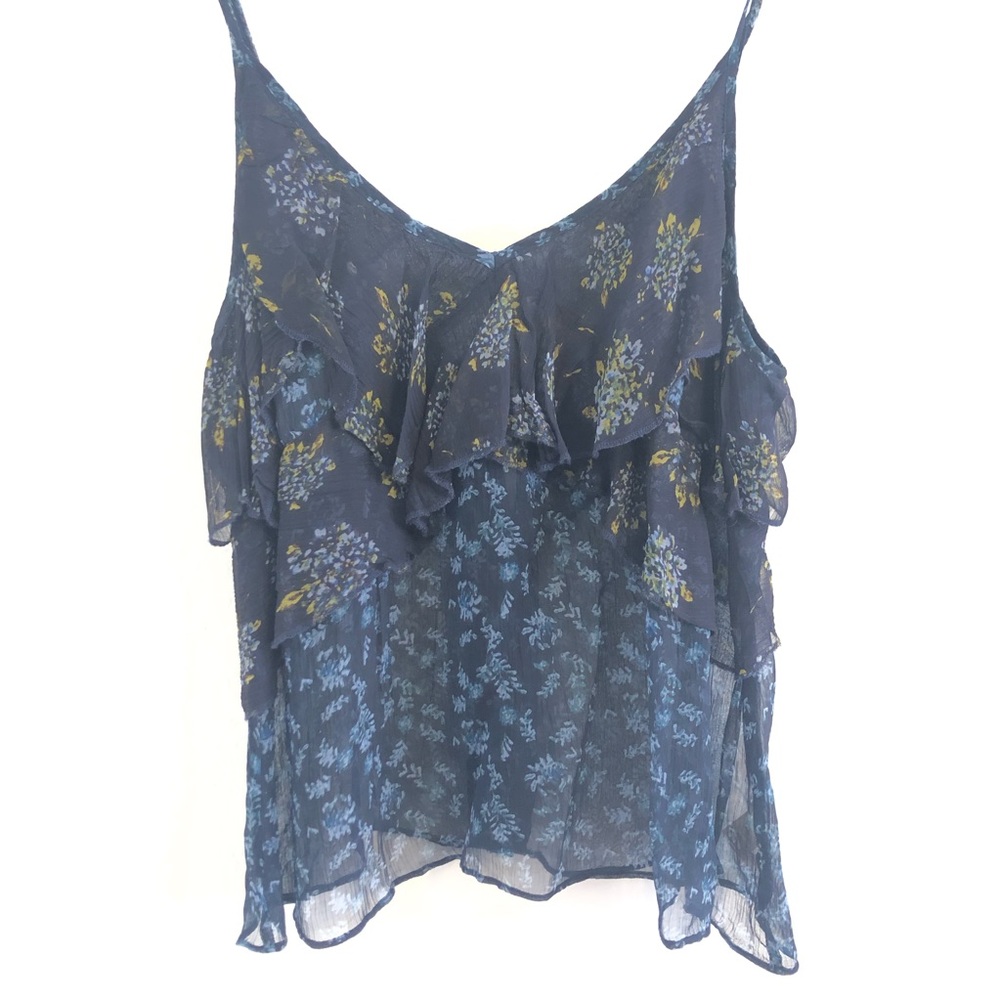 Free people sheer ruffled flower tank - Picture 3 of 6